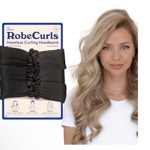 NIB RobeCurls Heatless Curling Headband in Black